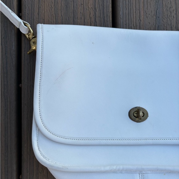 Vintage Coach Crossbody White Leather Penny Pocket Lock City Bag Made in USA - Picture 2 of 16